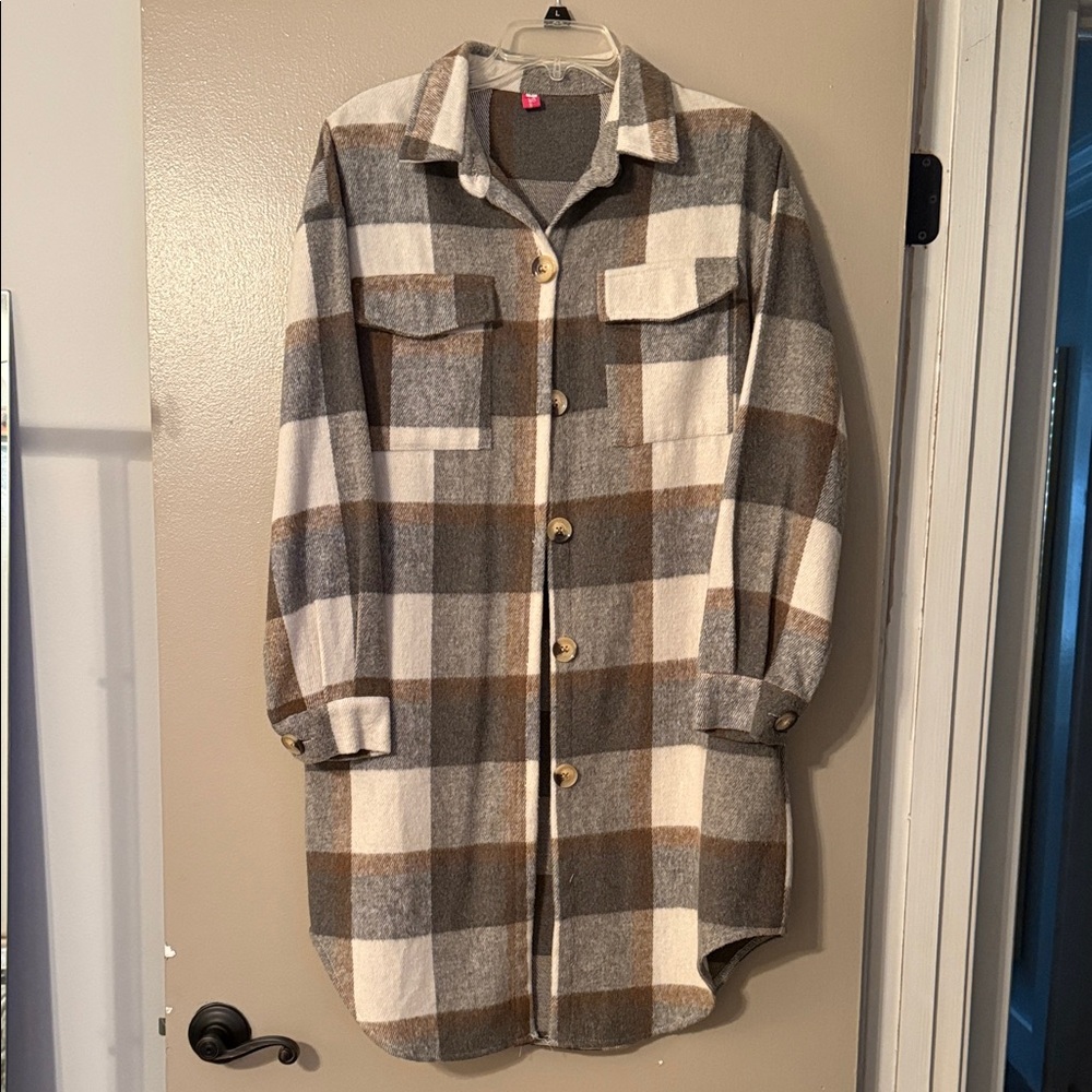 Plaid Button-Up Shacket